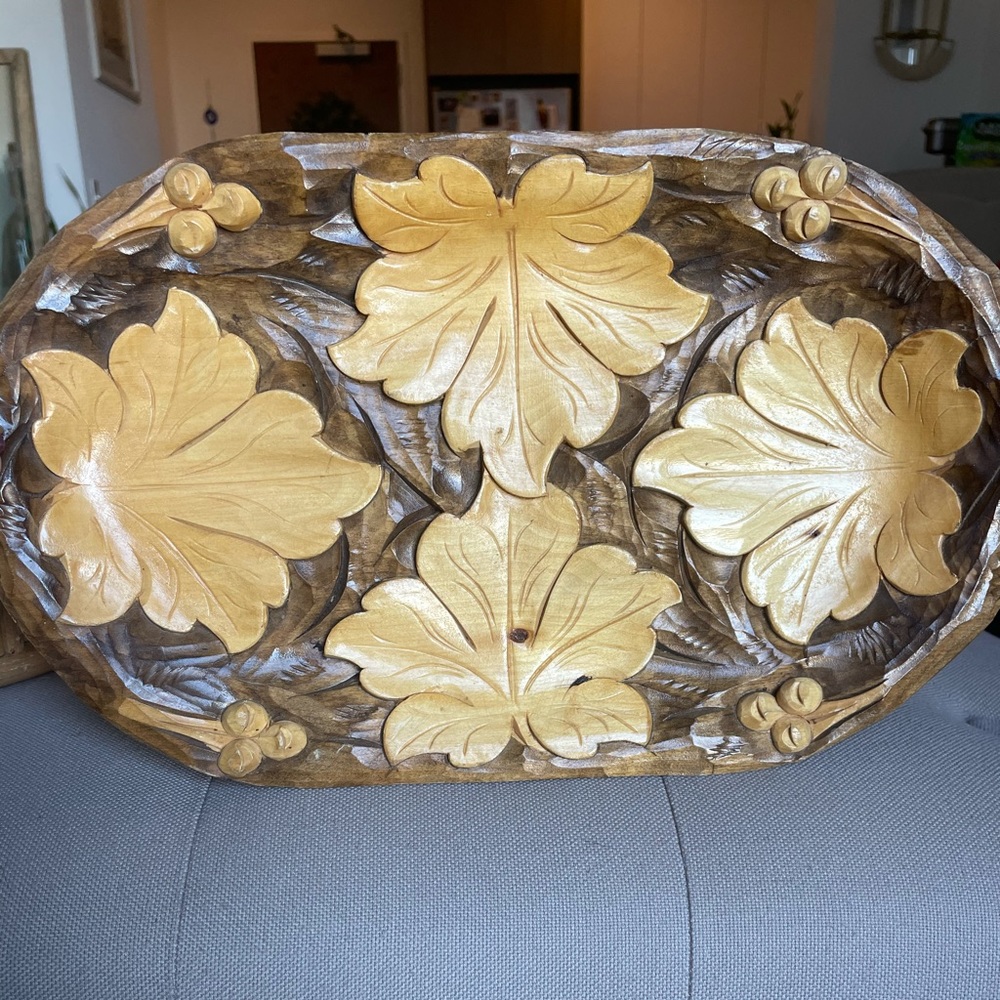 ❌SOLD on Mercari ❌ Wood Carved Decorative Tray